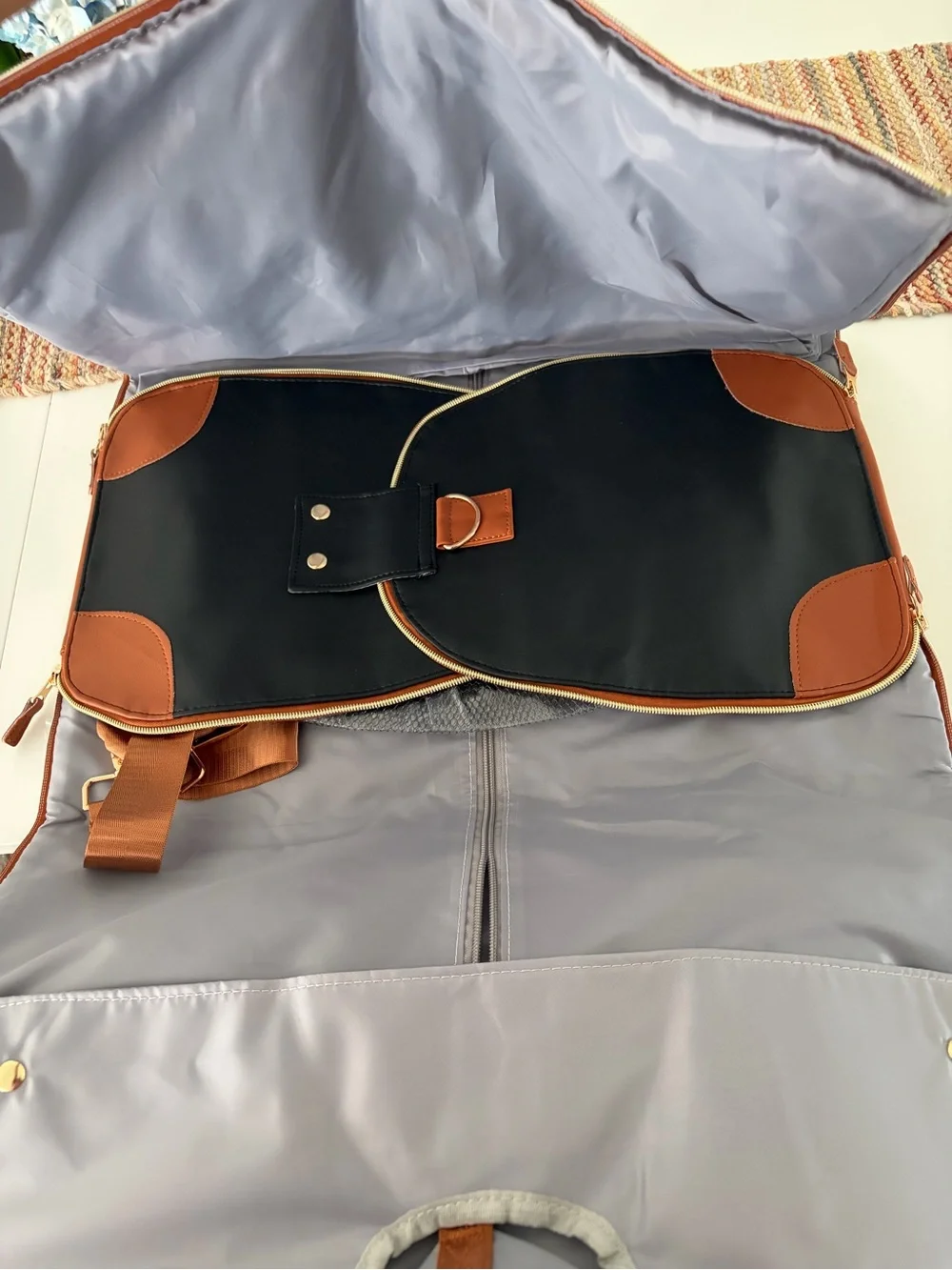 Lefame Convertible Travel Garment Bag / Carry-On – Black & Brown
